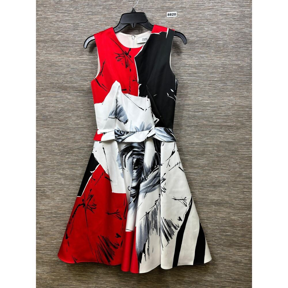 Prabal Gurung Dress Womens 4 Multicolor Colorblock Silk Fit & Flare Knee Length